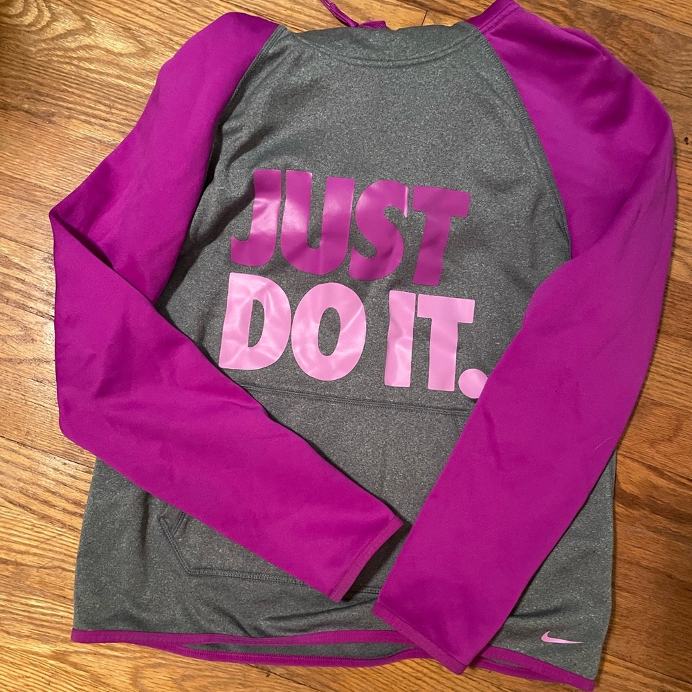 Nike Gray and Purple Hoodie